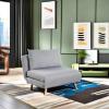Flash Furniture Shaw Tri-Fold Convertible Sleeper Chair with Pillow, 3-in-1 Multifunctional Adjustable Sleeper, Channel Stitching, Hideaway Legs, Cream Boucle(Light Gray)