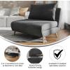 Flash Furniture Shaw Tri-Fold Convertible Sleeper Chair with Pillow, 3-in-1 Multifunctional Adjustable Sleeper, Channel Stitching, Hideaway Legs, Cream Boucle(Dark Gray)