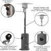 Flash Furniture Sol Patio Outdoor Heating-Bronze Stainless Steel 40,000 BTU Propane Heater with Wheels for Commercial & Residential Use-7.5 Feet Tall(Slate Gray)