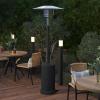 Flash Furniture Sol Patio Outdoor Heating-Bronze Stainless Steel 40,000 BTU Propane Heater with Wheels for Commercial & Residential Use-7.5 Feet Tall(Black)