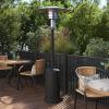 Flash Furniture Sol Patio Outdoor Heating-Bronze Stainless Steel 40,000 BTU Propane Heater with Wheels for Commercial & Residential Use-7.5 Feet Tall(Black)