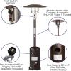 Flash Furniture Sol Patio Outdoor Heating-Bronze Stainless Steel 40,000 BTU Propane Heater with Wheels for Commercial & Residential Use-7.5 Feet Tall(Bronze)