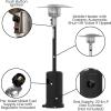 Flash Furniture Sol Patio Outdoor Heating-Bronze Stainless Steel 40,000 BTU Propane Heater with Wheels for Commercial & Residential Use-7.5 Feet Tall(Black)