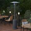 Flash Furniture Sol Patio Outdoor Heating-Bronze Stainless Steel 40,000 BTU Propane Heater with Wheels for Commercial & Residential Use-7.5 Feet Tall(Slate Gray)