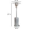Flash Furniture Sol Patio Outdoor Heating-Bronze Stainless Steel 40,000 BTU Propane Heater with Wheels for Commercial & Residential Use-7.5 Feet Tall(Silver)