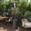 Flash Furniture Sol Patio Outdoor Heating-Bronze Stainless Steel 40,000 BTU Propane Heater with Wheels for Commercial & Residential Use-7.5 Feet Tall(Slate Gray)