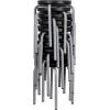 Flash Furniture Stackable Stool with Black Seat and Silver Powder Coated Frame (Pack of 1)(Black)