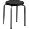 Flash Furniture Stackable Stool with Black Seat and Silver Powder Coated Frame (Pack of 1)(Black)