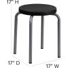 Flash Furniture Stackable Stool with Black Seat and Silver Powder Coated Frame (Pack of 1)(Black)