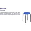 Flash Furniture Stackable Stool with Black Seat and Silver Powder Coated Frame (Pack of 1)(Blue)