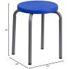 Flash Furniture Stackable Stool with Black Seat and Silver Powder Coated Frame (Pack of 1)(Blue)