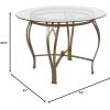 Flash Furniture Syracuse 42” Round Glass Dining Table with Matte Gold Metal Frame(Clear/Matte Gold)