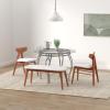 Flash Furniture Syracuse 42” Round Glass Dining Table with Matte Gold Metal Frame(Clear/Silver)