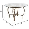 Flash Furniture Syracuse 42” Round Glass Dining Table with Matte Gold Metal Frame(Matte Gold)
