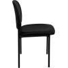 Flash Furniture Tania Comfort Vinyl Upholstered Stackable Side Reception Chair with Padded Seat, Modern Stackable Chair for Living Room/Office, Black(Black Vinyl)