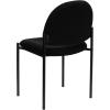 Flash Furniture Tania Comfort Vinyl Upholstered Stackable Side Reception Chair with Padded Seat, Modern Stackable Chair for Living Room/Office, Black(Black Fabric)