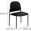 Flash Furniture Tania Comfort Vinyl Upholstered Stackable Side Reception Chair with Padded Seat, Modern Stackable Chair for Living Room/Office, Black(Black Vinyl)