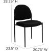 Flash Furniture Tania Comfort Vinyl Upholstered Stackable Side Reception Chair with Padded Seat, Modern Stackable Chair for Living Room/Office, Black(Black Fabric)