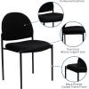Flash Furniture Tania Comfort Vinyl Upholstered Stackable Side Reception Chair with Padded Seat, Modern Stackable Chair for Living Room/Office, Black(Black Fabric)