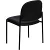 Flash Furniture Tania Comfort Vinyl Upholstered Stackable Side Reception Chair with Padded Seat, Modern Stackable Chair for Living Room/Office, Black(Black Vinyl)