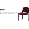 Flash Furniture Tania Comfort Vinyl Upholstered Stackable Side Reception Chair with Padded Seat, Modern Stackable Chair for Living Room/Office, Black(Burgundy Fabric)