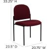 Flash Furniture Tania Comfort Vinyl Upholstered Stackable Side Reception Chair with Padded Seat, Modern Stackable Chair for Living Room/Office, Black(Burgundy Fabric)