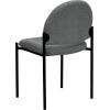 Flash Furniture Tania Comfort Vinyl Upholstered Stackable Side Reception Chair with Padded Seat, Modern Stackable Chair for Living Room/Office, Black(Gray Fabric)