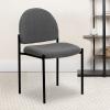 Flash Furniture Tania Comfort Vinyl Upholstered Stackable Side Reception Chair with Padded Seat, Modern Stackable Chair for Living Room/Office, Black(Gray Fabric)
