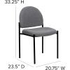 Flash Furniture Tania Comfort Vinyl Upholstered Stackable Side Reception Chair with Padded Seat, Modern Stackable Chair for Living Room/Office, Black(Gray Fabric)