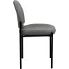 Flash Furniture Tania Comfort Vinyl Upholstered Stackable Side Reception Chair with Padded Seat, Modern Stackable Chair for Living Room/Office, Black(Gray Fabric)