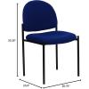 Flash Furniture Tania Comfort Vinyl Upholstered Stackable Side Reception Chair with Padded Seat, Modern Stackable Chair for Living Room/Office, Black(Navy Fabric)