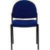 Flash Furniture Tania Comfort Vinyl Upholstered Stackable Side Reception Chair with Padded Seat, Modern Stackable Chair for Living Room/Office, Black(Navy Fabric)