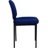 Flash Furniture Tania Comfort Vinyl Upholstered Stackable Side Reception Chair with Padded Seat, Modern Stackable Chair for Living Room/Office, Black(Navy Fabric)