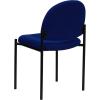 Flash Furniture Tania Comfort Vinyl Upholstered Stackable Side Reception Chair with Padded Seat, Modern Stackable Chair for Living Room/Office, Black(Navy Fabric)