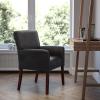 Flash Furniture Taylor LeatherSoft Upholstered Executive Side Reception Chair, Lobby Chair with Cushions and Padded Arms, Black(Black)