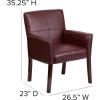 Flash Furniture Taylor LeatherSoft Upholstered Executive Side Reception Chair, Lobby Chair with Cushions and Padded Arms, Black(Burgundy)