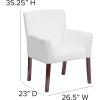 Flash Furniture Taylor LeatherSoft Upholstered Executive Side Reception Chair, Lobby Chair with Cushions and Padded Arms, Black(White)