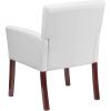 Flash Furniture Taylor LeatherSoft Upholstered Executive Side Reception Chair, Lobby Chair with Cushions and Padded Arms, Black(White)