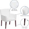 Flash Furniture Taylor LeatherSoft Upholstered Executive Side Reception Chair, Lobby Chair with Cushions and Padded Arms, Black(White)