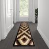 Flash Furniture Teagan Collection Southwestern Style Area Rug – Olefin Red Accent Rug – 2′ x 7′ – Jute Backing – Entryway, Living Room, Bedroom(Brown)