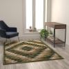 Flash Furniture Teagan Collection Southwestern Style Area Rug – Olefin Red Accent Rug – 2′ x 7′ – Jute Backing – Entryway, Living Room, Bedroom(Green)