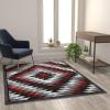 Flash Furniture Teagan Collection Southwestern Style Area Rug – Olefin Red Accent Rug – 2′ x 7′ – Jute Backing – Entryway, Living Room, Bedroom(Red)