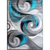 Flash Furniture Tellus Collection Ocean Wave Patterned Area Rug – Turquoise Olefin Fibers with Jute Backing – 8′ x 10′ – Entryway, Living Room, Bedroom(5′ x 7′ (Rectangular))