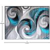 Flash Furniture Tellus Collection Ocean Wave Patterned Area Rug – Turquoise Olefin Fibers with Jute Backing – 8′ x 10′ – Entryway, Living Room, Bedroom(5′ x 7′ (Rectangular))