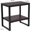 Flash Furniture Thompson Collection Charcoal Wood Grain Finish End Table with Black Metal Frame(Contemporary)
