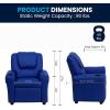 Flash Furniture Vana Vinyl Kids Recliner with Cup Holder, Headrest, and Safety Recline, Contemporary Reclining Chair for Kids, Supports up to 90 lbs., Beige(Blue Vinyl)