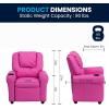 Flash Furniture Vana Vinyl Kids Recliner with Cup Holder, Headrest, and Safety Recline, Contemporary Reclining Chair for Kids, Supports up to 90 lbs., Beige(Hot Pink Vinyl)