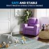 Flash Furniture Vana Vinyl Kids Recliner with Cup Holder, Headrest, and Safety Recline, Contemporary Reclining Chair for Kids, Supports up to 90 lbs., Beige(Lavender Vinyl)