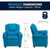 Flash Furniture Vana Vinyl Kids Recliner with Cup Holder, Headrest, and Safety Recline, Contemporary Reclining Chair for Kids, Supports up to 90 lbs., Beige(Turquoise Vinyl)