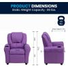 Flash Furniture Vana Vinyl Kids Recliner with Cup Holder, Headrest, and Safety Recline, Contemporary Reclining Chair for Kids, Supports up to 90 lbs., Beige(Lavender Vinyl)
